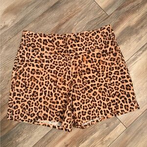 INC International Concepts Leopard Print High Waist Shorts